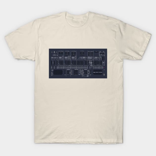 ARP 2600 - White/Blue - No Keyboard T-Shirt by RetroFitted